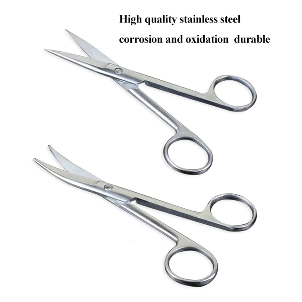 1PCS Professional Animal Veterinary Vet Stainless Steel Surgical Scissor Straight Curved Tip Farming Tools Suplies Pig Cow Sheep