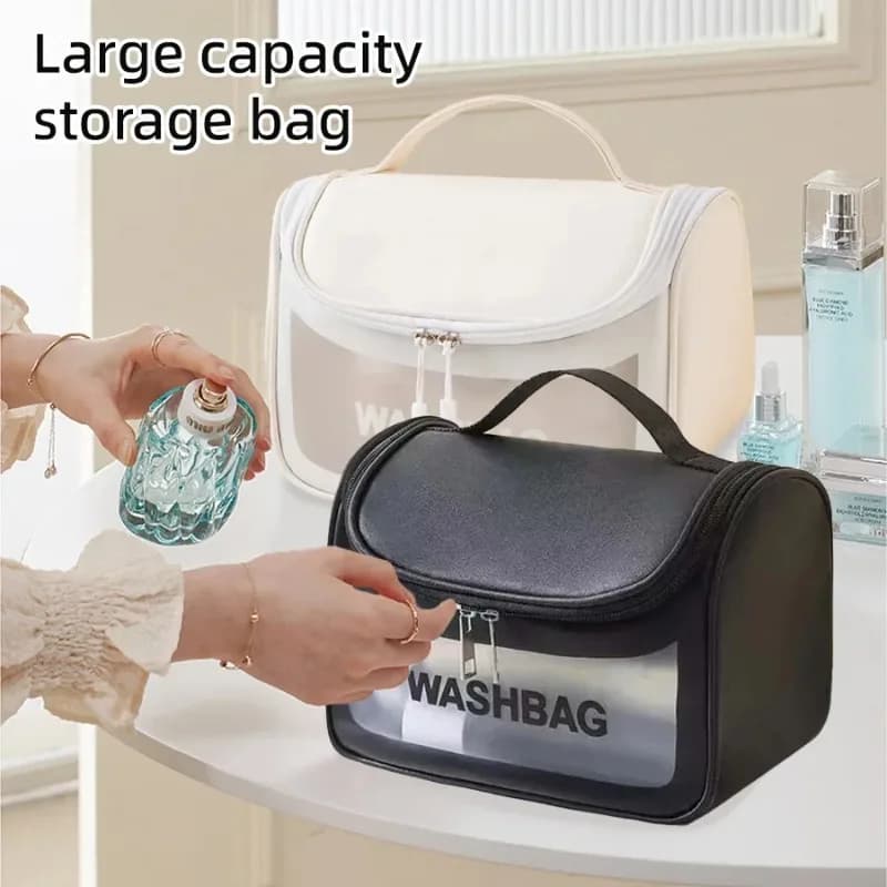 Borsa Impermeabile per Cosmetici da Donna, Elegante Beauty Case da Viaggio, Organizer per Trucchi e Articoli da Toeletta