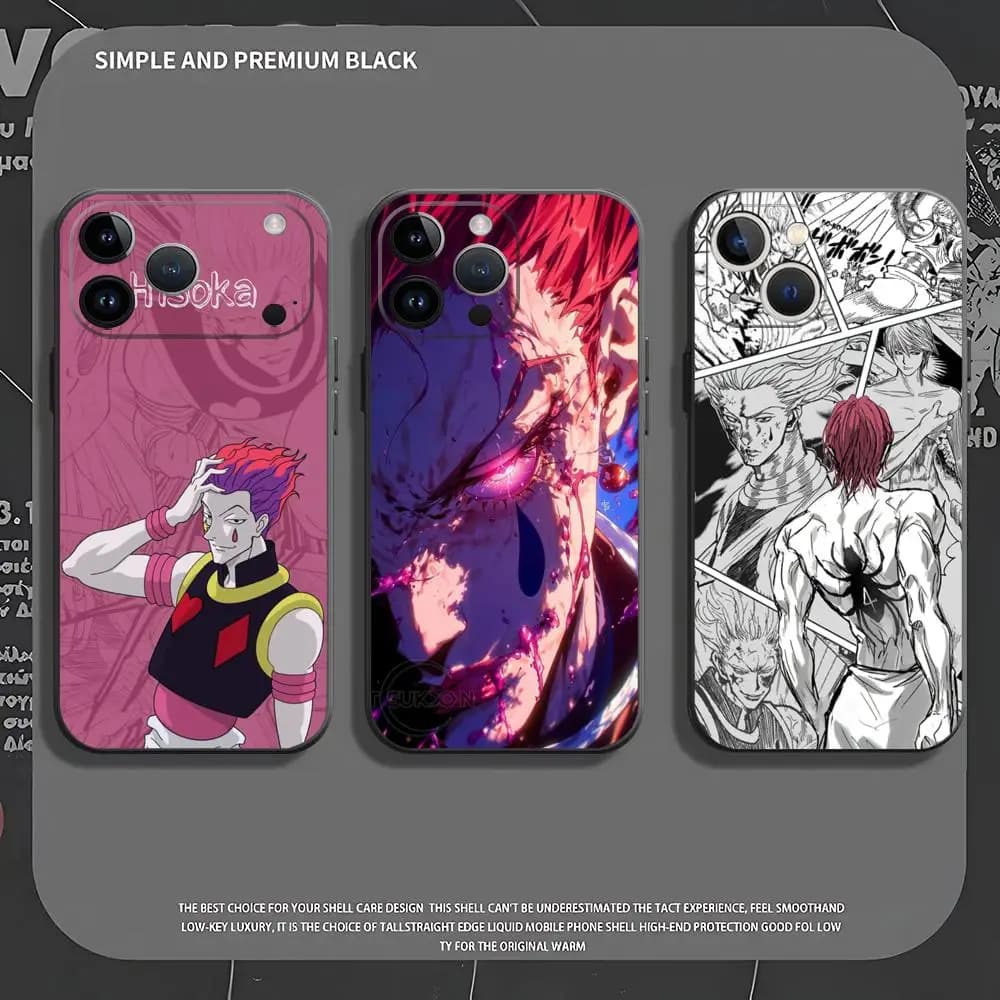 HUNTER X HUNTER Hisoka Morow Phone Case For iPhone 17 air 16e 15 14 13 12 11 XS XR Plus Mini Pro Max Soft black Cover