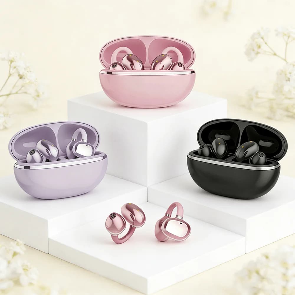 Wireless Open Ear Earclip ENC Earphones Bluetooth 5.3 HD Call Touch Earphones Suitable For All Smartphones