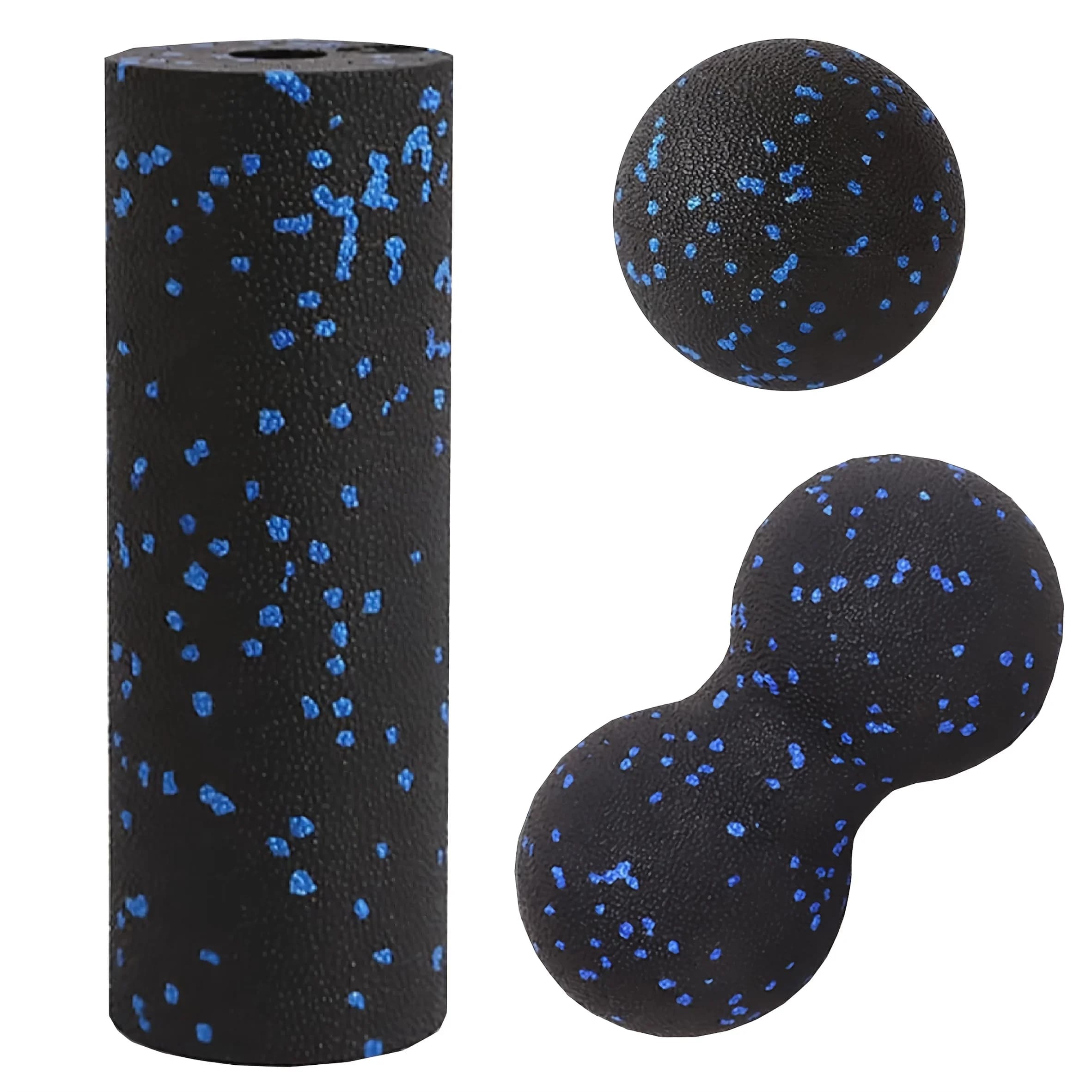 3 piece yoga foam roller set - Mini and peanut balls to relieve deep tissues, Pilates/Yoga massage tools