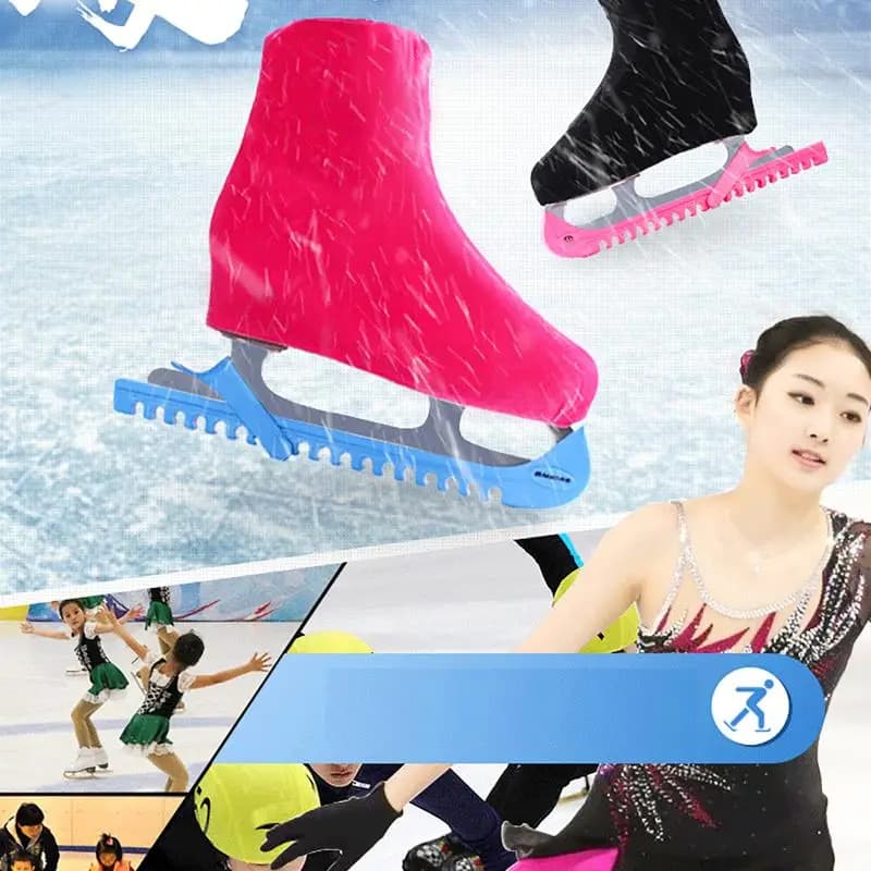 【1PC Copriscarpe per Pattinaggio Artistico in Tessuto Vellutato ad Alta Elasticità, Protezione Antipolvere per Bordi di Pattini da Ghiaccio】