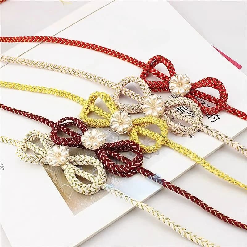 Kimono giapponese Cintura in vita Corda Petali intrecciati a mano Nodo propico Nappa Vita Obi Kimono Accappatoio Cintura Accessori