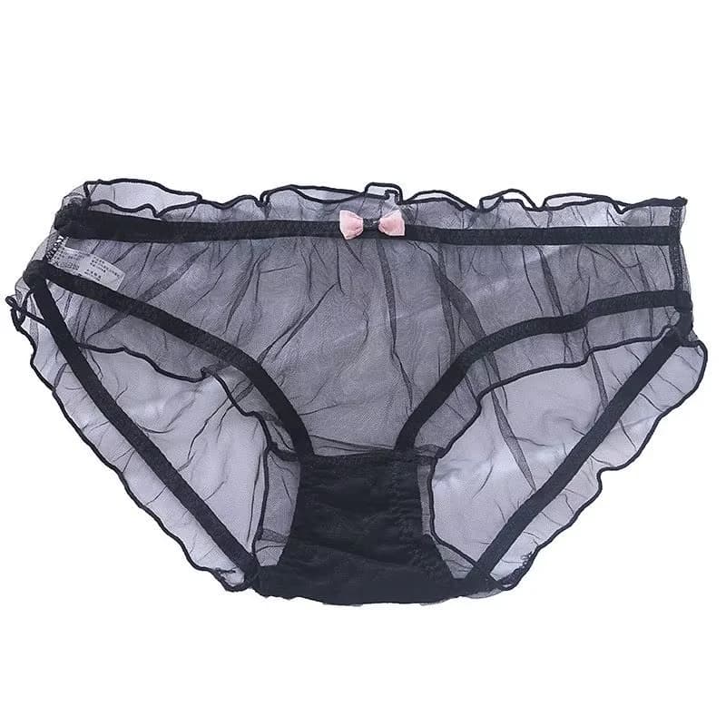 Bestseller! Intimo sexy in pizzo per donna Mutandine in rete traspirante con fiocco Comodo slip a vita media Mutande invisibili senza cuciture