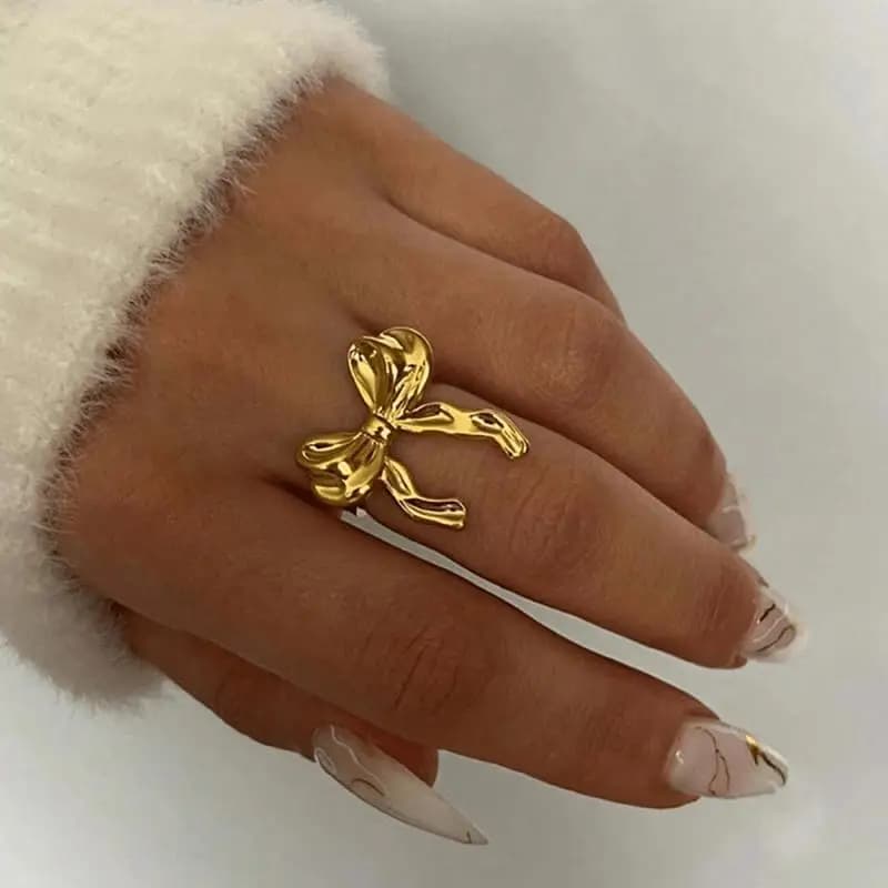 Vintage Stainless Steel Ring Jewelry Ring With Light Luxury Elegant Opening For Women Wedding Gift