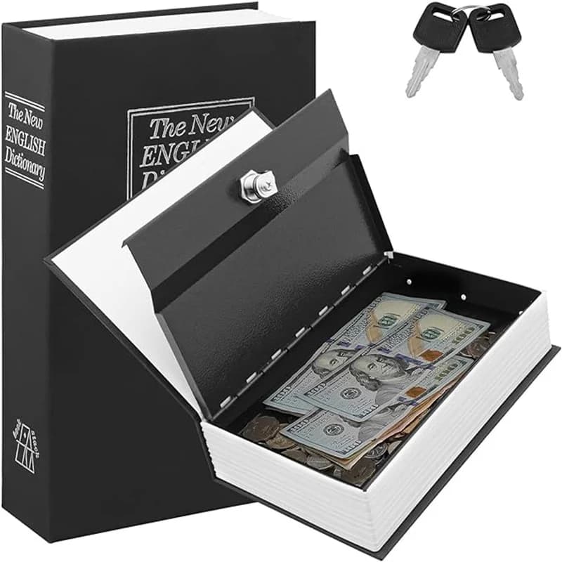 Creative Saving in Dictionary Shape with Lock, Safe Hidden for Cash and Coins