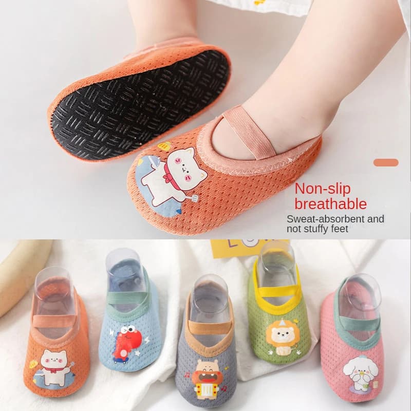 Scarpe da bambino per bambini Primi camminatori Scarpe ispessenti antiscivolo Scarpe da pavimento con calzino Calzini per piedi Stile animale per scarpe basse per neonati