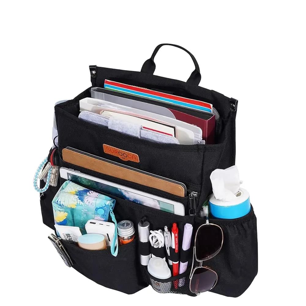 Organizer per Auto con Tasche Porta Laptop e Tablet, Organizzatore per Sedile Passeggero con Cinghie Regolabili, Spedizione Gratuita