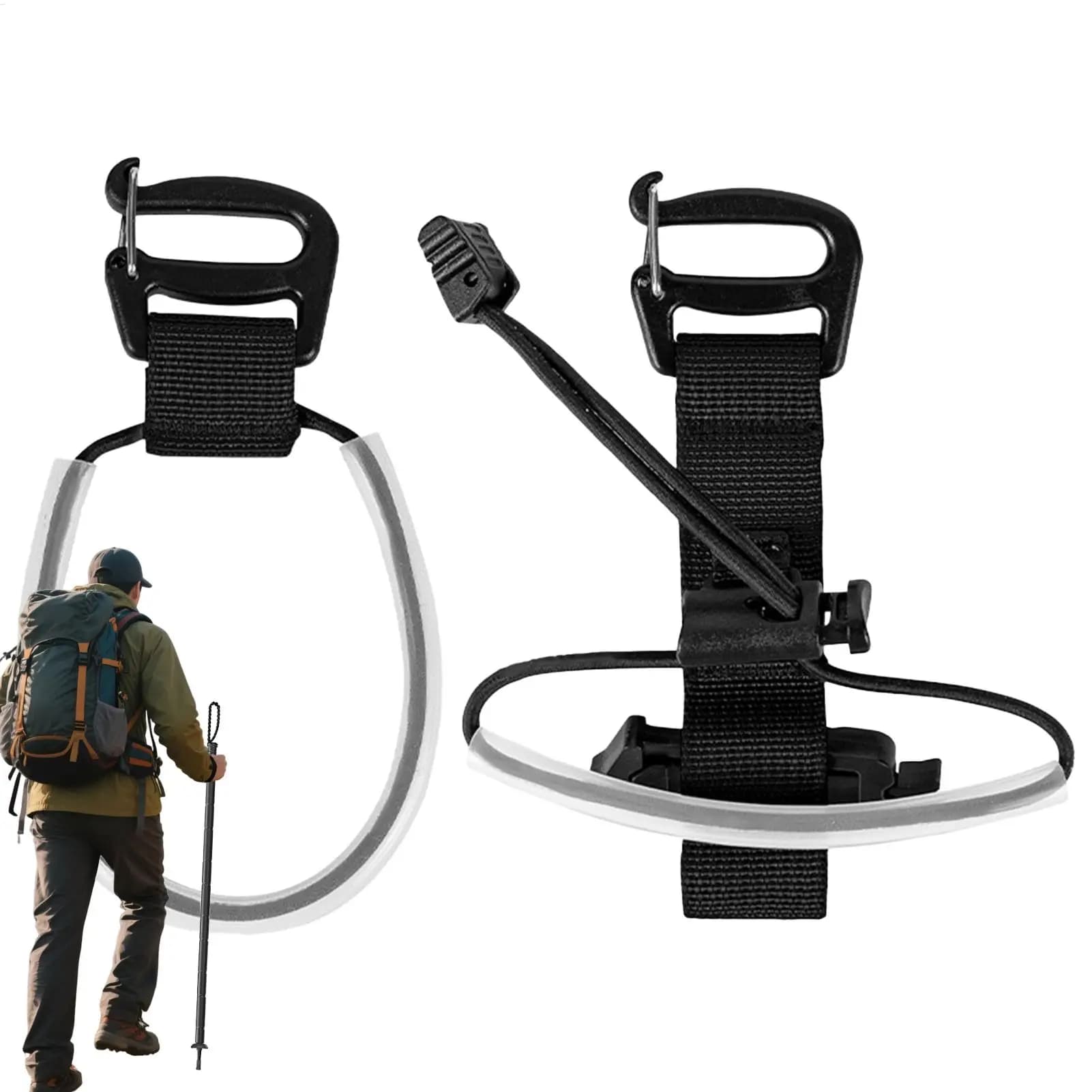 Trekking Pole Holder Hiking Pole Carrier Backpack Fixing Strap Quick Install Elastic Lanyard For Camping Outdoor Travel Trail
