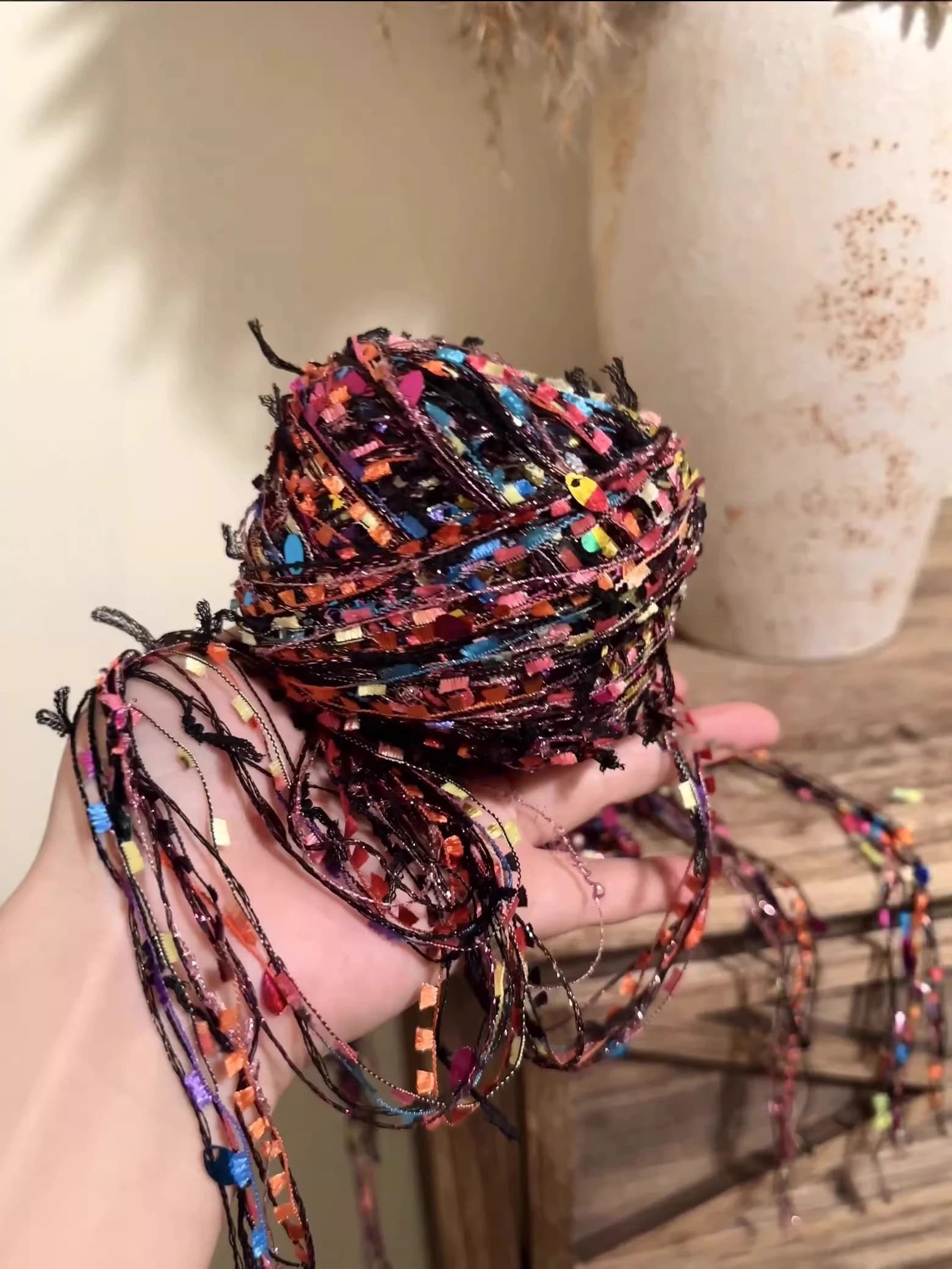 1pcs Hand mixed thread characteristic oil painting color yarn Hand woven DIY bags,accessories,crochet hooks knitting thread