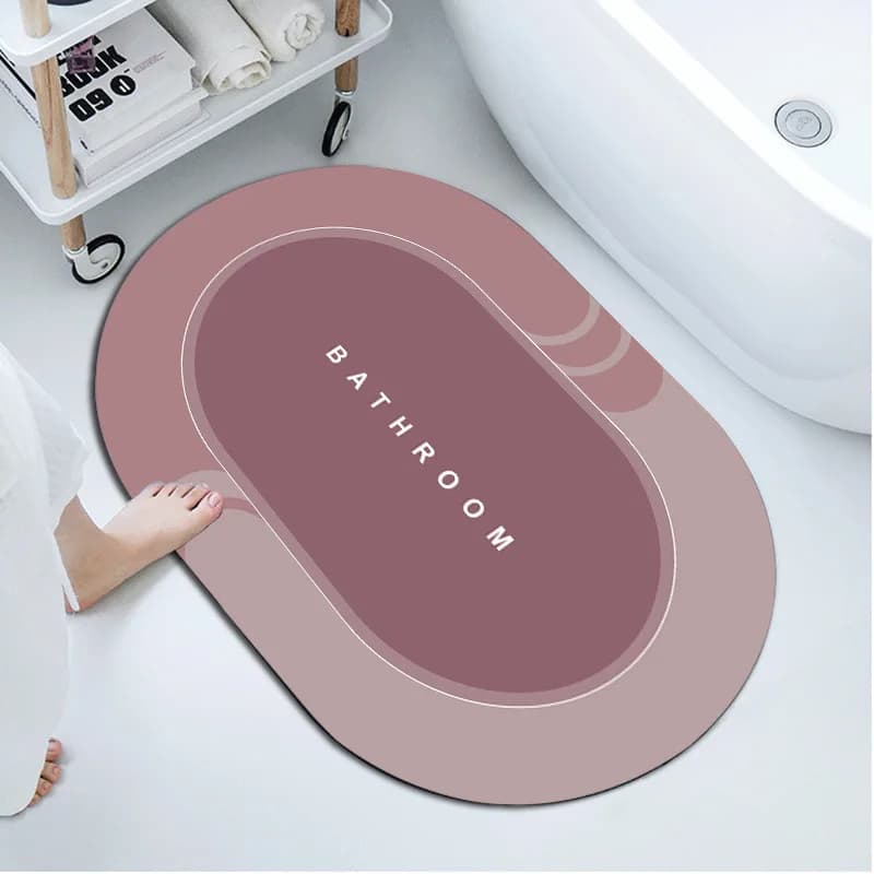 Tappetino da bagno semplice VIKAMA - Tappetino per porta del bagno ad assorbimento rapido e ad asciugatura rapida - Tappeto antiscivolo per la casa