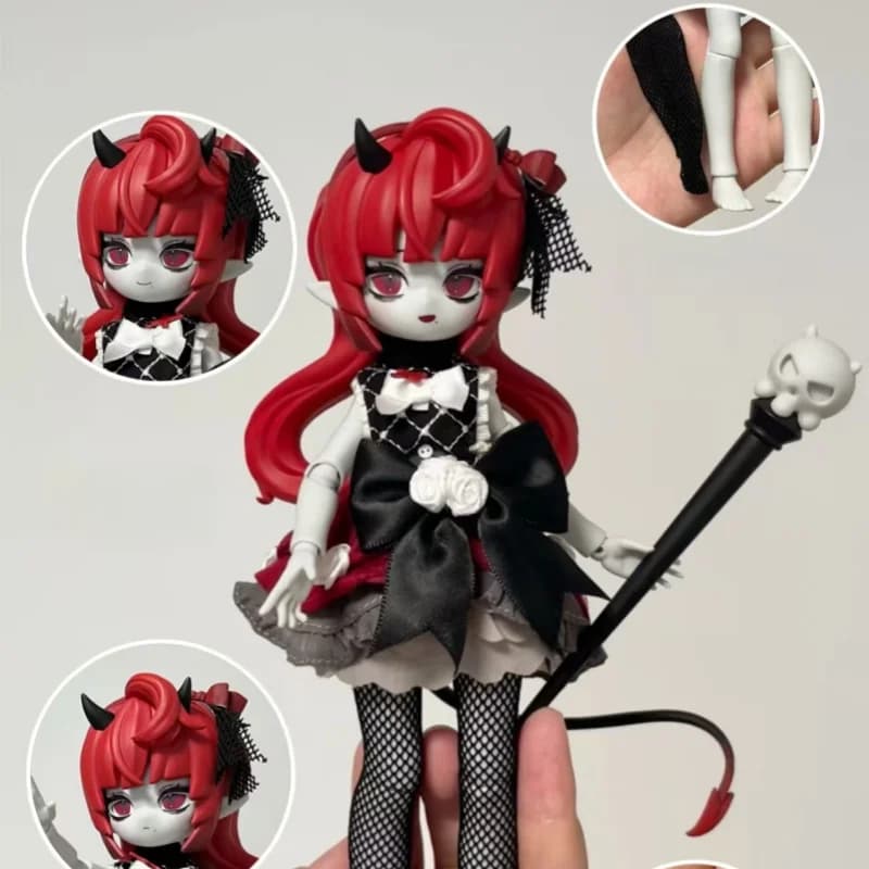 Cooze 1/8 Scale Bjd Doll Devil'S Horns Joint Movable Blind Box Exquisite Dress Changing Ornament Trendy Toy Birthday Gift