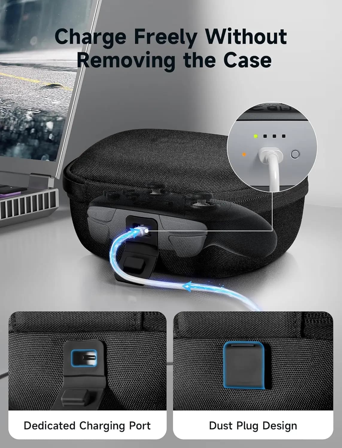 Custodia da viaggio per Nintendo Switch 2 Pro Controller, protezione completa, borsa portatile, nera