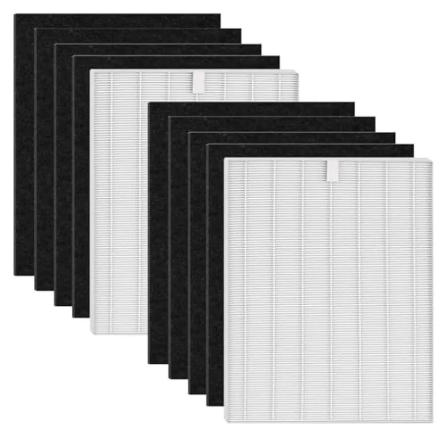 2 Set di Filtri di Ricambio D480 Compatibili con Purificatore d'Aria Winix D480, 2 Filtri Hepa e 8 Filtri in Feltro, Numero Parte Sostitutiva