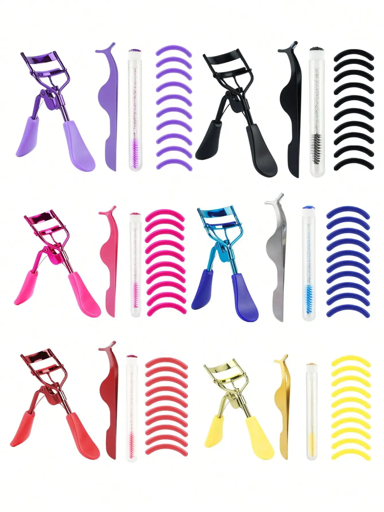 13Pcs Eyelash Tools Set, Eyelash Curler Replacement Rubber Pads, Lash Brushes, False Lash Eye Makeup Tools