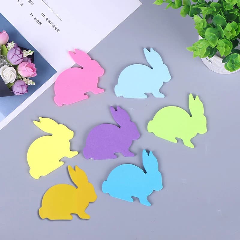 7pcs 2.56 X 2.76 Inch Cute Rabbit Sticky Notes Set for Work Office, Colorful Leave Message Paper Bunny Shaped Memo, 210 Sheets