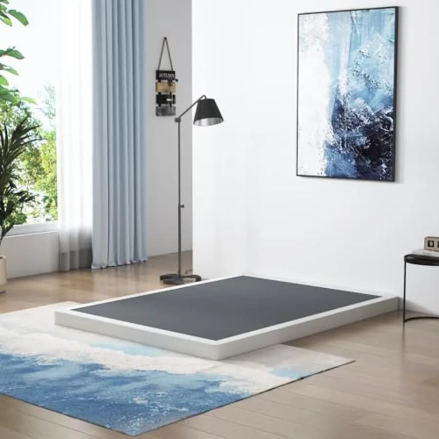 Base letto matrimoniale da 4 pollici per letto queen size, solida struttura in metallo antiscivolo, facile da montare