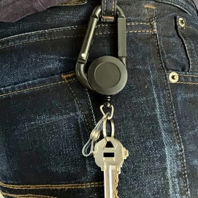 Keychain for identity card, string, clip, key rings, retractable, name tag, rewinding badge, belt rope holder