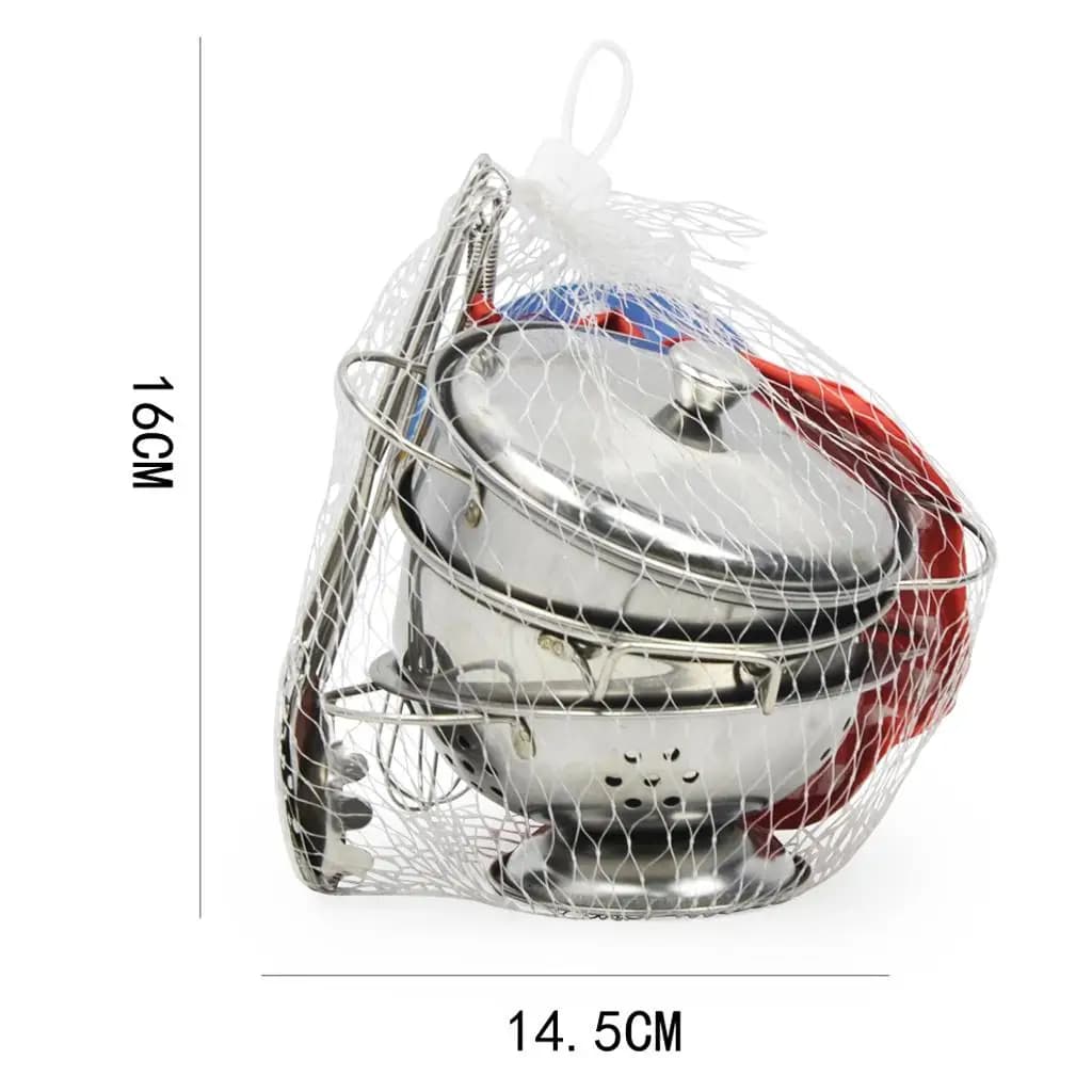 Kitchen Cookware Toys Stainless Steel Pretend Play Set Educational Toy Kitchen Accessories for Children Role Playing Games