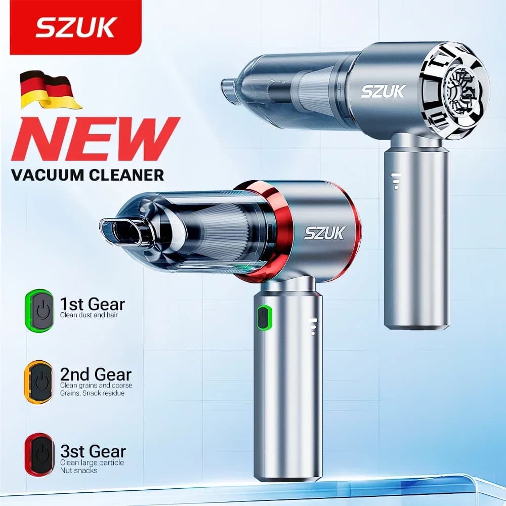 SZUK 18000PA Mini Aspirapolvere per Auto Senza Fili, Potente Pulitore Portatile per Tastiera e Auto