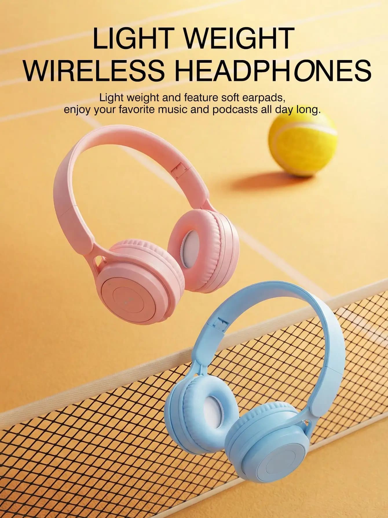 Foldable Wireless Bluetooth Over-Ear Headphones, Lightweight Hi-Fi Stereo Headset with Surround Sound & TF Card Slot, Built-in Mic for Gaming Music Live Stream Travel Office