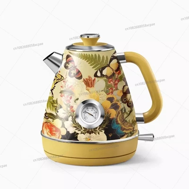 Kettle Household Retro Electric Kettle 304 Stainless Steel Automatic Power Failure High Value Printing Small Opening Kettle
