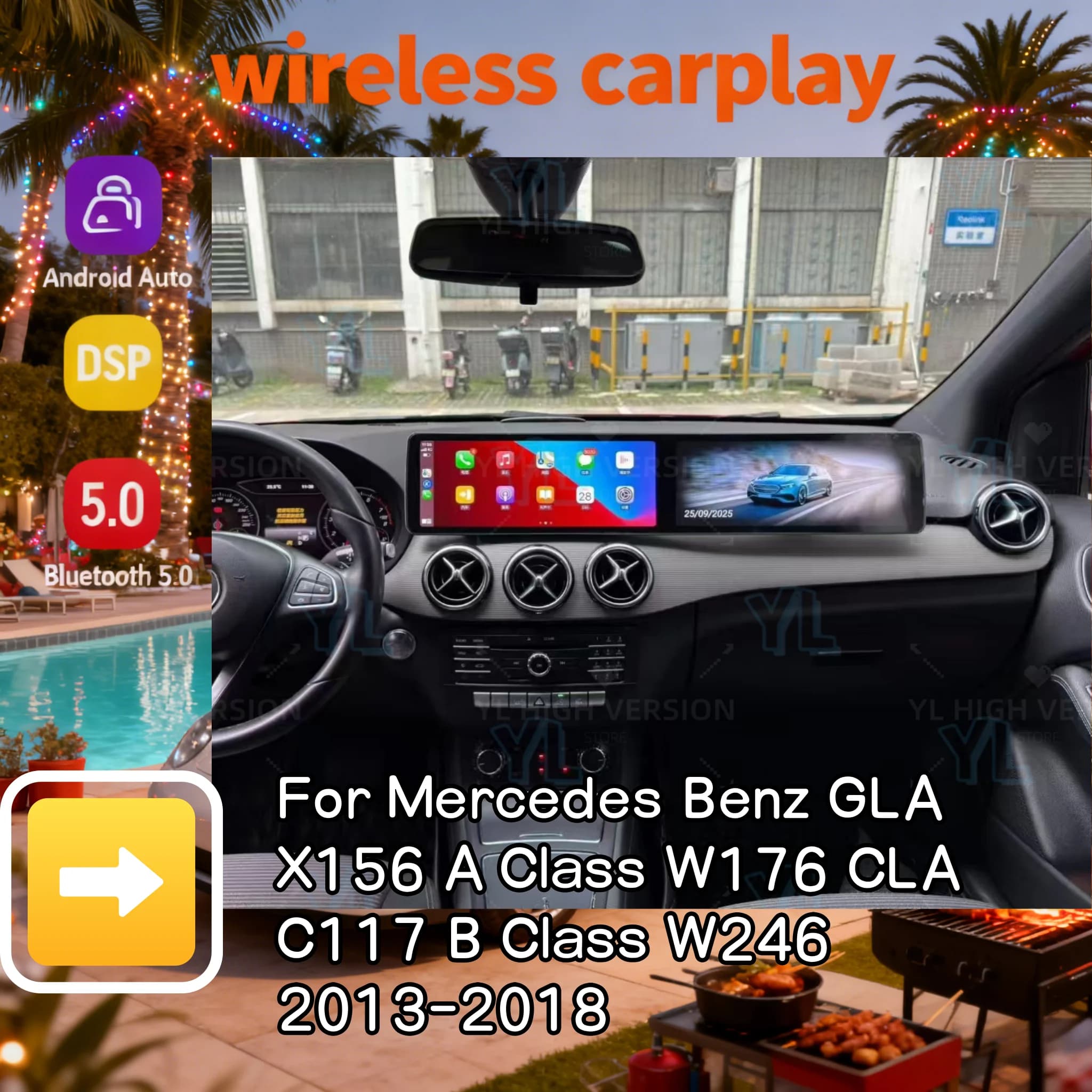S Carplay Android Auto Dual Touch Screen For Mercedes Benz A CLA GLA W176 C117 X156 W463 B W246 2013-2018 Car Radio WIFI GPS 4G