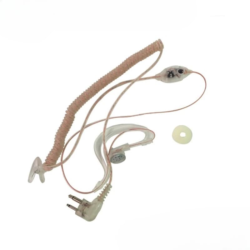 Auricolare con Microfono a 2 Pin con Cavo Trasparente per Walkie Talkie, Auricolare con Gancio per Orecchio per Radio CB Motorola CP88 CP040 CP100 CP110