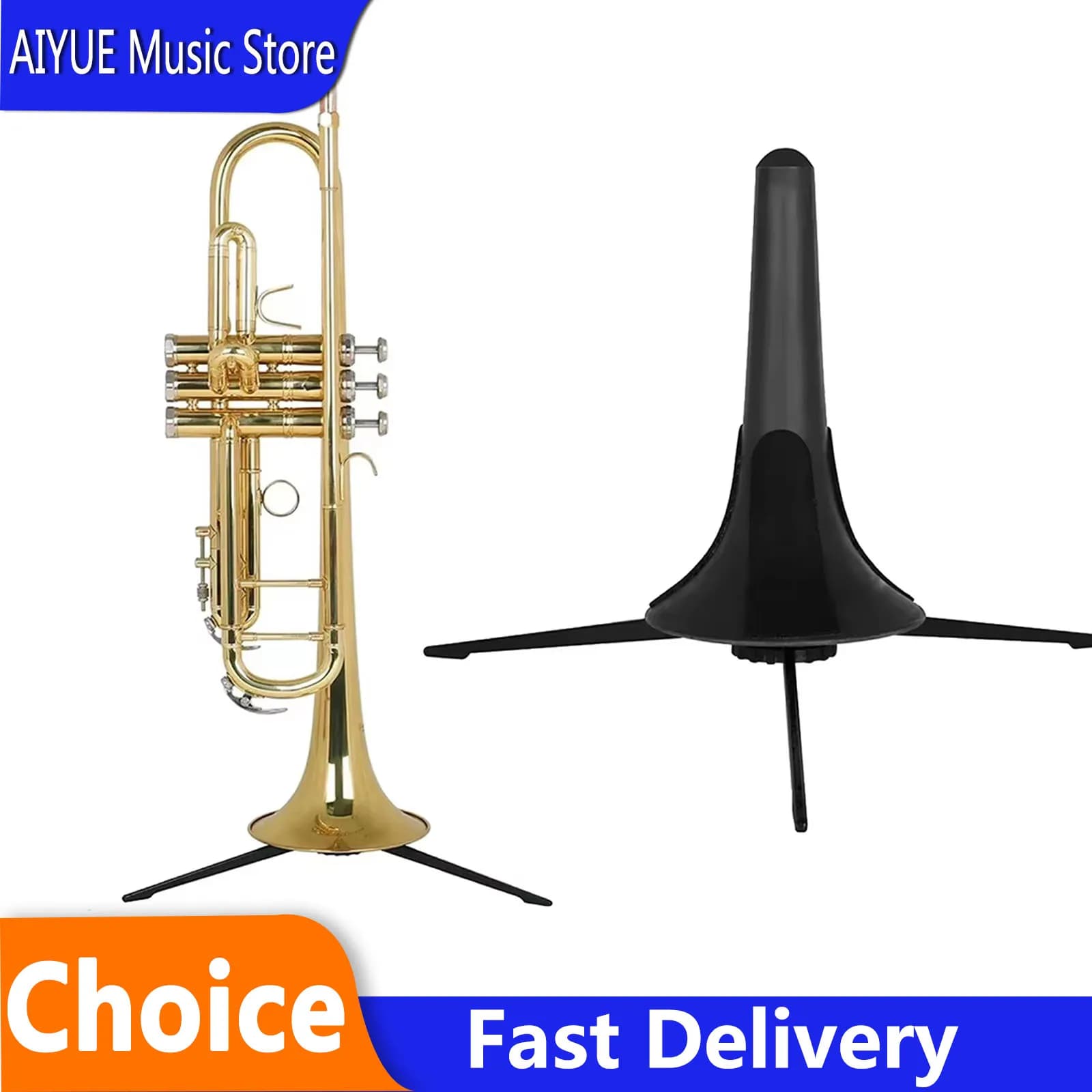 Trumpet Tripod Stand Foldable Trumpet Stand Holder Bracket Portable Removable Legs Tripod Sturdy Brass Instrument Parts