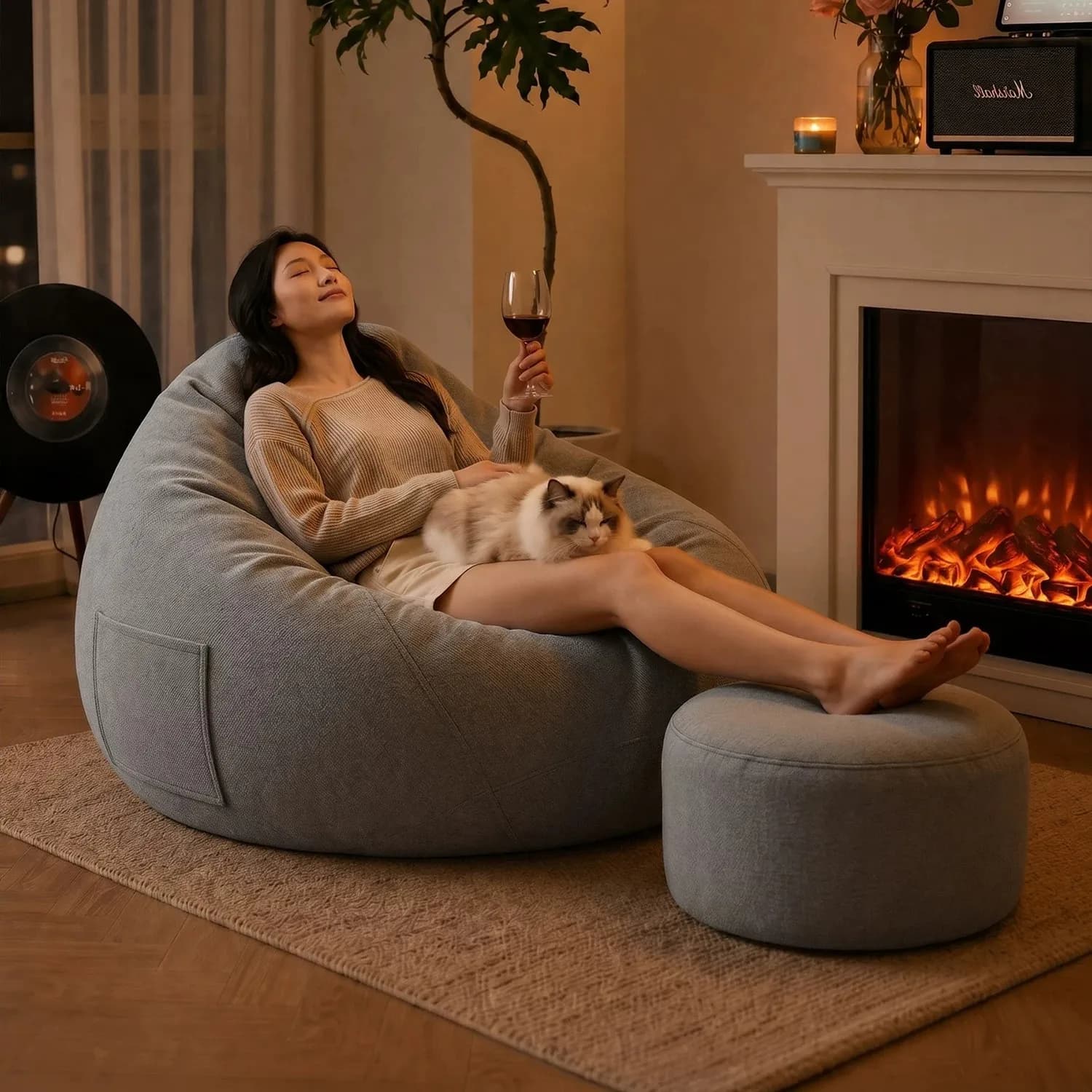 Bean bag lazy sofa reclining and sleeping tatami 2026 new leisure single nest chair human kennel recliner