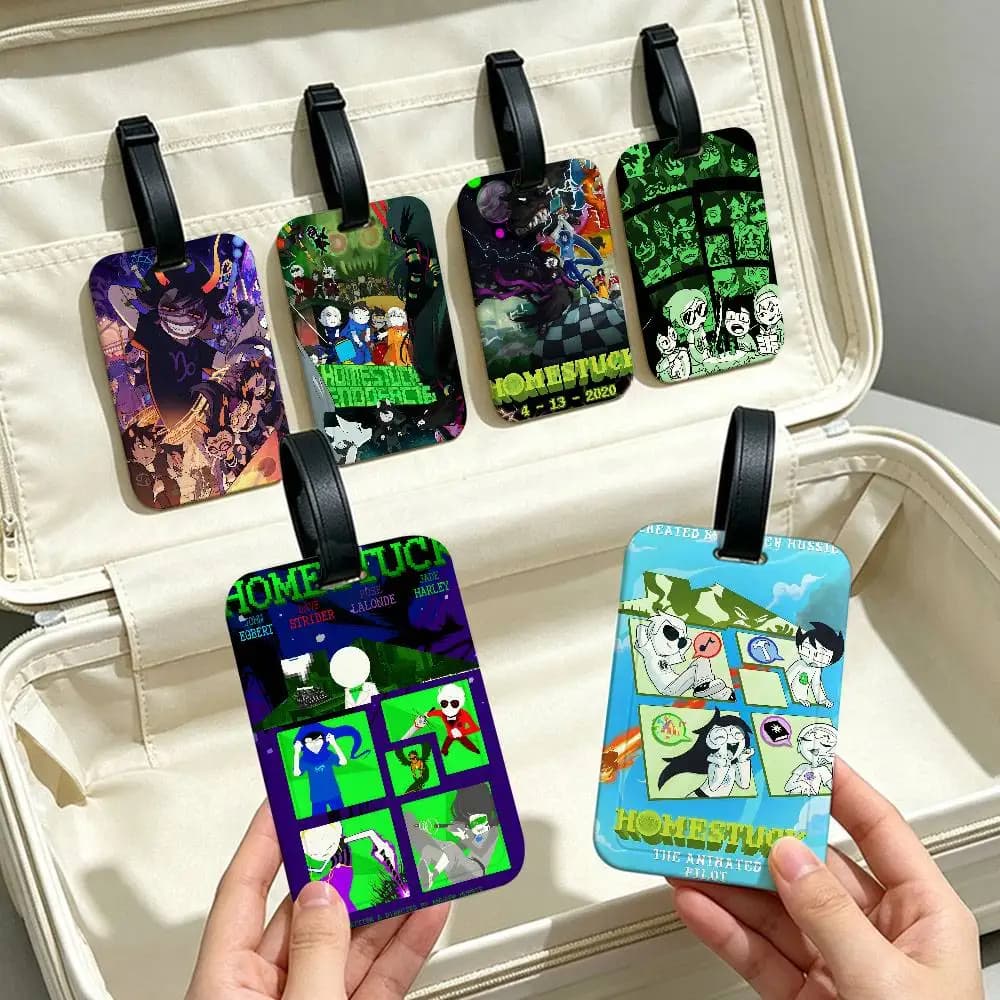 Popular Internet Anime H-Homestuck PVC Information Card Holder Luggage Tag Anti lost Waterproof Name Label For Travelling