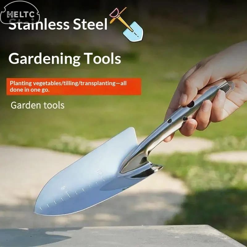 Piccola Pala in Acciaio Inox per Piantare Fiori, Attrezzi da Giardinaggio, Vanga per Piante in Vaso, Strumento per Scavare il Terreno