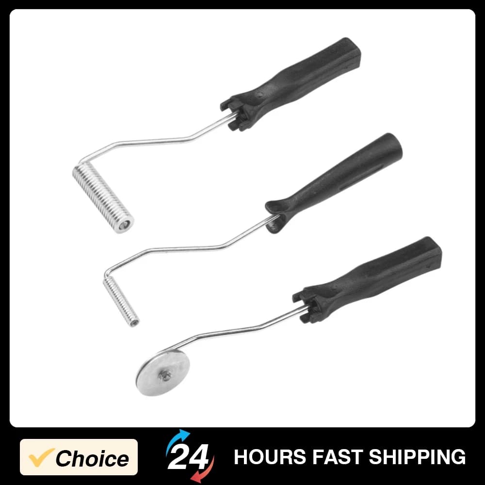 3 pcs fiberglass roller tool kit set of tools for fiberglass bubble palette set of rollers for lamination aluminum head plastic handle
