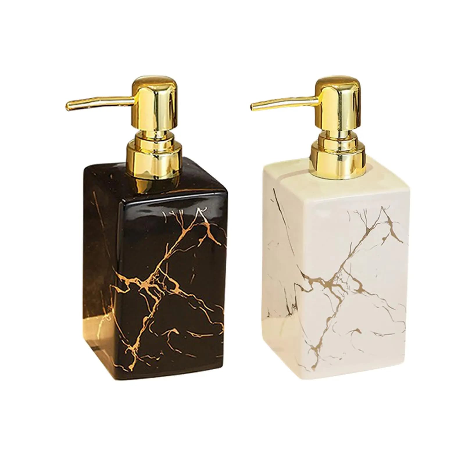 Ceramic Pump Soap Dispenser 500ml Manual Pump Lotion Bottle Durable Modern Bathroom Liquid Container for Kitchen Bathroom Home