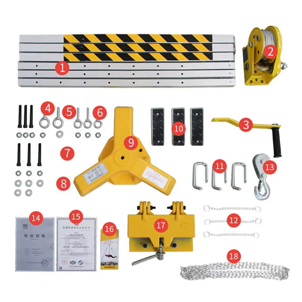 Emergency Rescue Tripod Portable Deep Well Rescue Multi-functional Aluminum Alloy Rescue Tripod Bearing 500kg