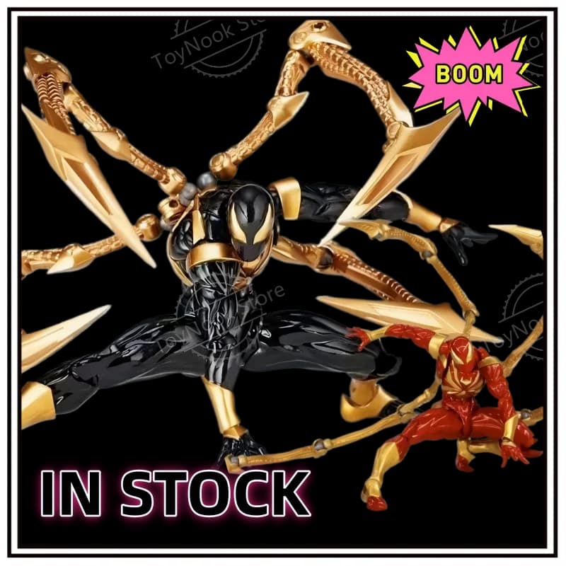 Disponibile Nuovo Iron Spider YAMAGUCHI Uomo Ragno Peter Parker Nero Rosso KAIYODO Action Figure Statua Modello da Collezione per Bambini Regalo Giocattolo