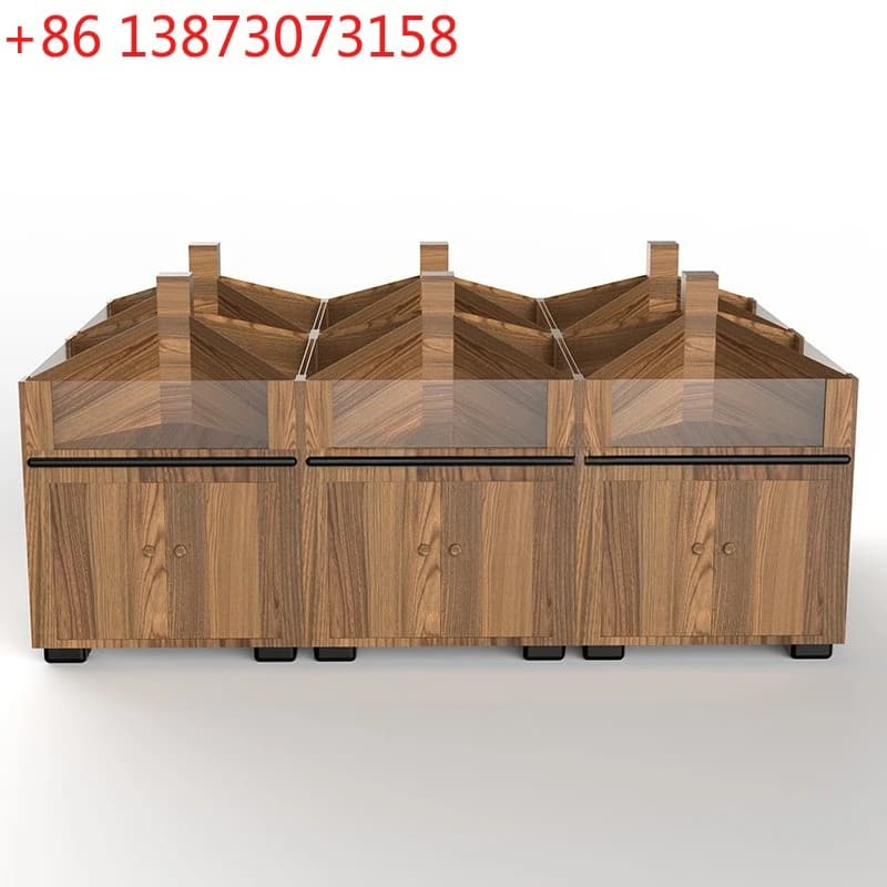 Espositore per cereali da supermercato, contenitore in legno per riso, espositore per semi di melone e frutta secca