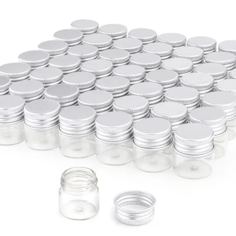50 Pack, 10ml Clear Glass Essential Oil Bottle, Empty Travel Glass Liquid Sample Vial Decorations Preservation Storage Vials Te