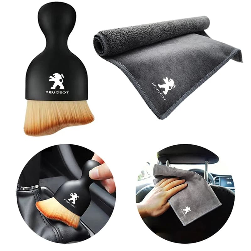 Car Soft Brush Tool Dust Remover Fleece Microfiber Wash Towel Cleaning Rag Cloth For New Peugeot 206 208 207 3008 308 2008 5008