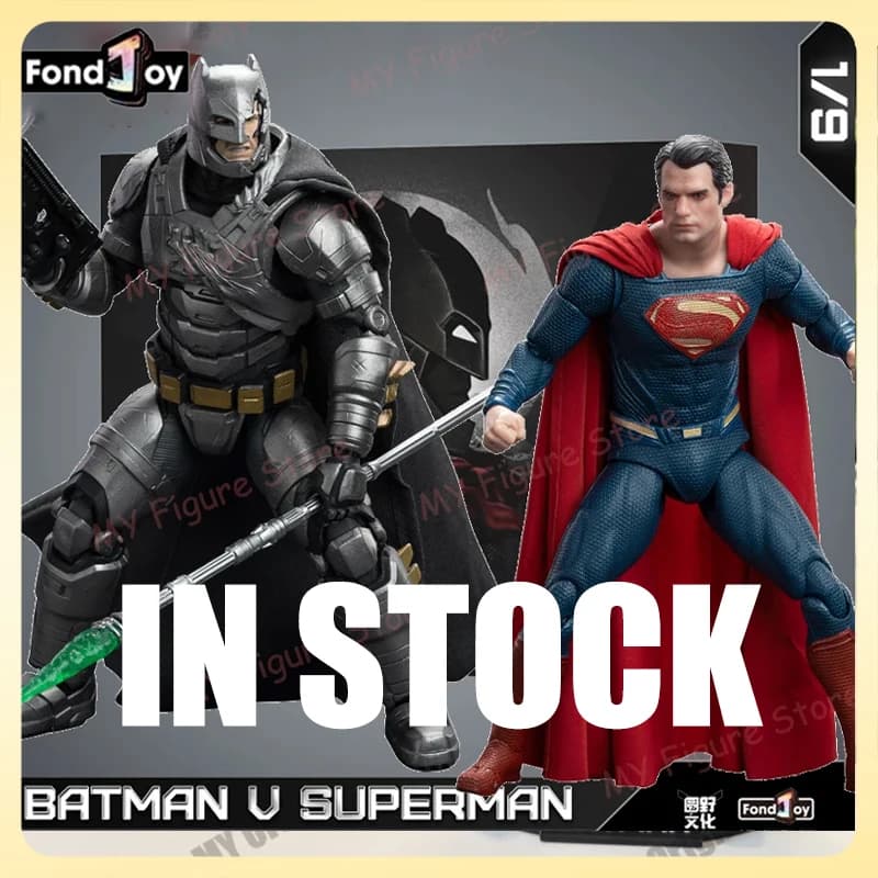 IN Magazzino Fonjoy BVS Set Blindato Batman Battaglia Danneggiata Superman Action Figures 1/9 Batman v Superman: Amante della Giustizia DC