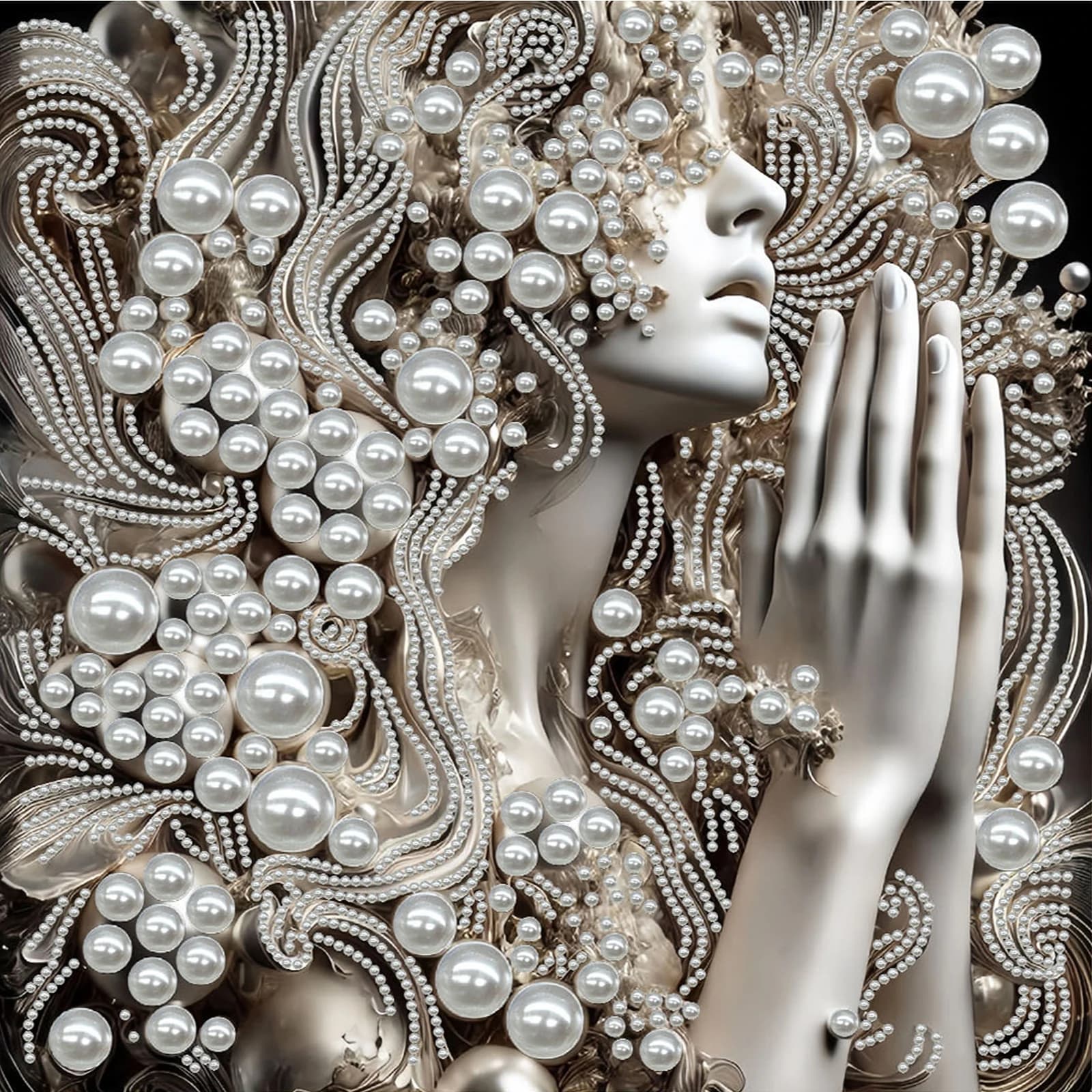 Painting Kit with Fa-da-Te Pearls for Women/Adults Beginners, Gift Decoration Home, Paintings with Pearls and Gems, Art and Crafts 30x30cm with Frame