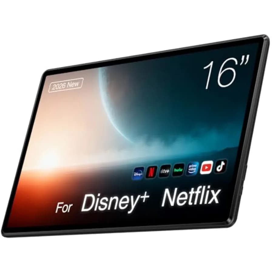 Monitor da 16 pollici per poggiatesta auto con sistema di intrattenimento Android 13, TV per auto, supporto per sedili posteriori, mirroring wireless per telefono.
