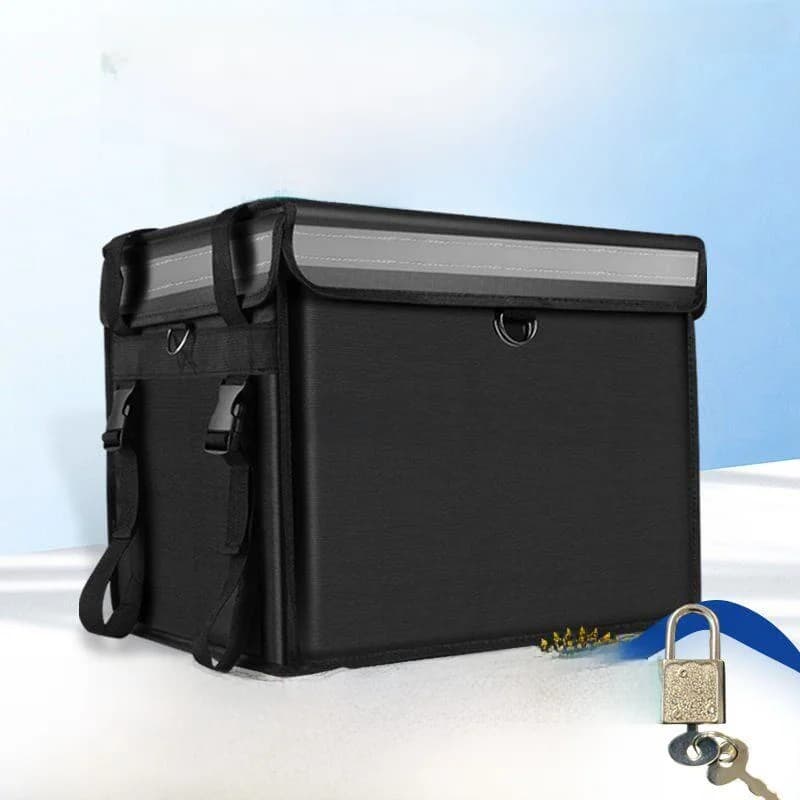 Contenitore Termico Impermeabile Rinforzato Nero per Alimenti, Box Frigo da 62 Litri per Campeggio, Picnic, Barbecue all'Aperto