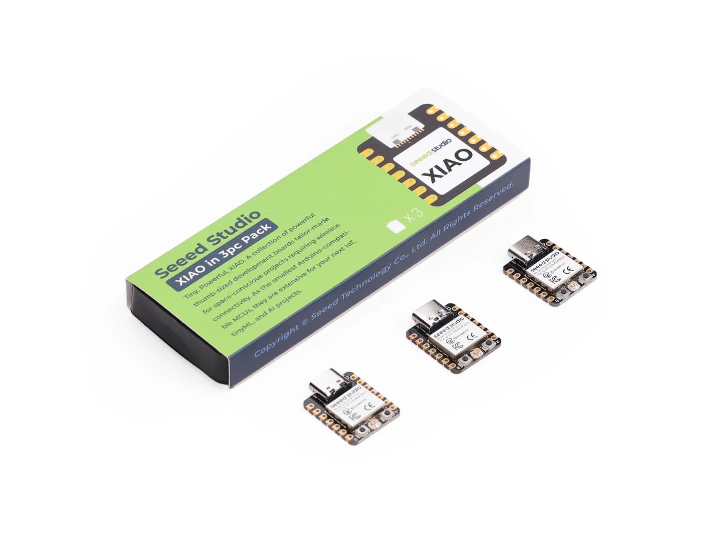 Pack of 3 pieces XIAO ESP32C3 Mini development card ESP32 C3 Module Dev WiFi BlE5.0 RISC-V for Arduino IDE, MicroPython, CircuitPython