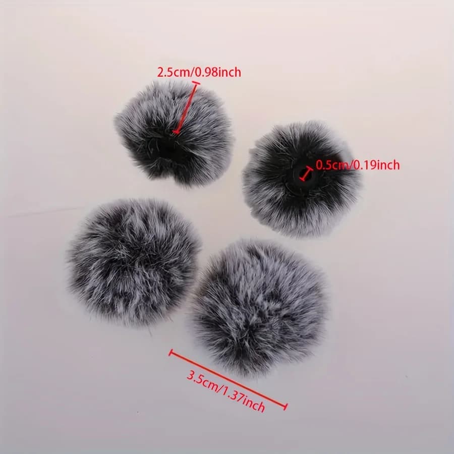 Copertura per microfono con risvolto in peluche Basix - USB Type-C, pelliccia sintetica antivento con riduzione del rumore per interviste e streaming live
