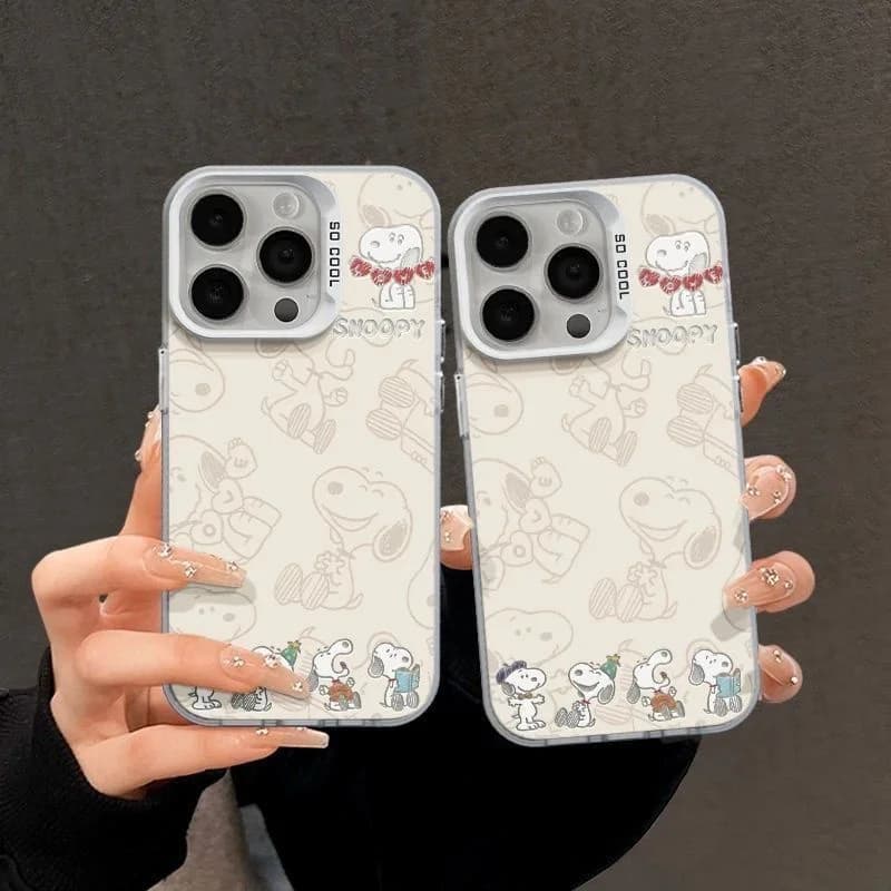 Cartoon Anime Snoopy sketch Reading Books illustration Phone Case for iPhone 11 12 13 14 15 16 17 Pro Max Plus Shockproof Cover
