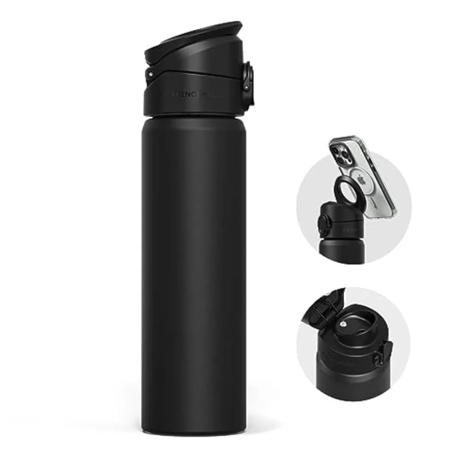 Borraccia Sportiva Isolante in Acciaio Inossidabile AquaStand con Bocca Rotonda, Compatibile con MagSafe, Manico e Treppiede