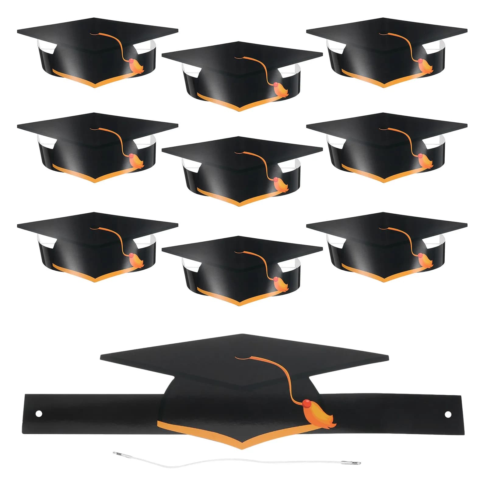 10 Pezzi Cappelli di Carta per Laurea, Accessori per Foto per Cerimonia di Laurea 2026, Cappelli da Dottore in Carta