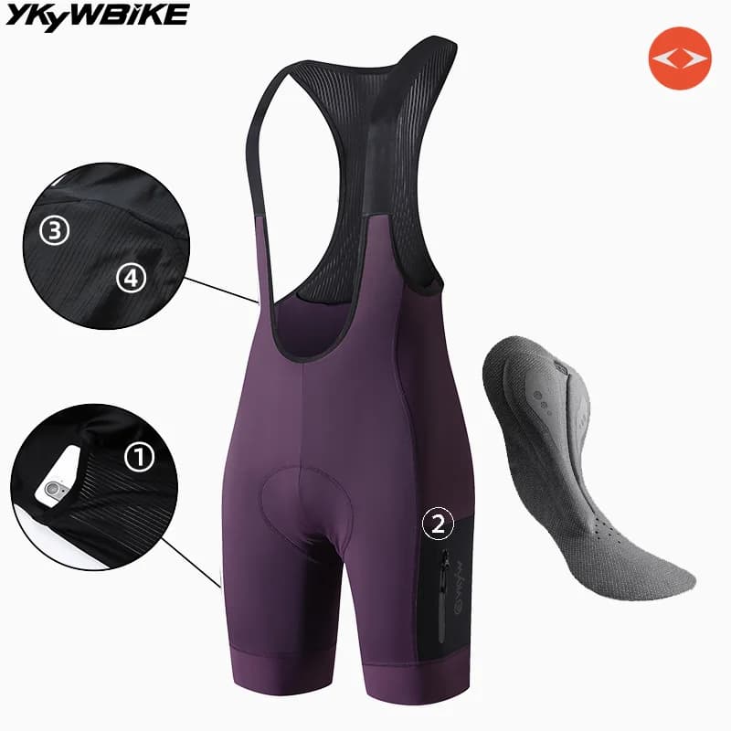 YKYWBIKE 2026 Men's Cycling Shorts with Bretelle, 4 Pockets, Summers, for 7 Hours of Cycling on Road, Pro Team Style, Antispruzzo, with YKK hinges