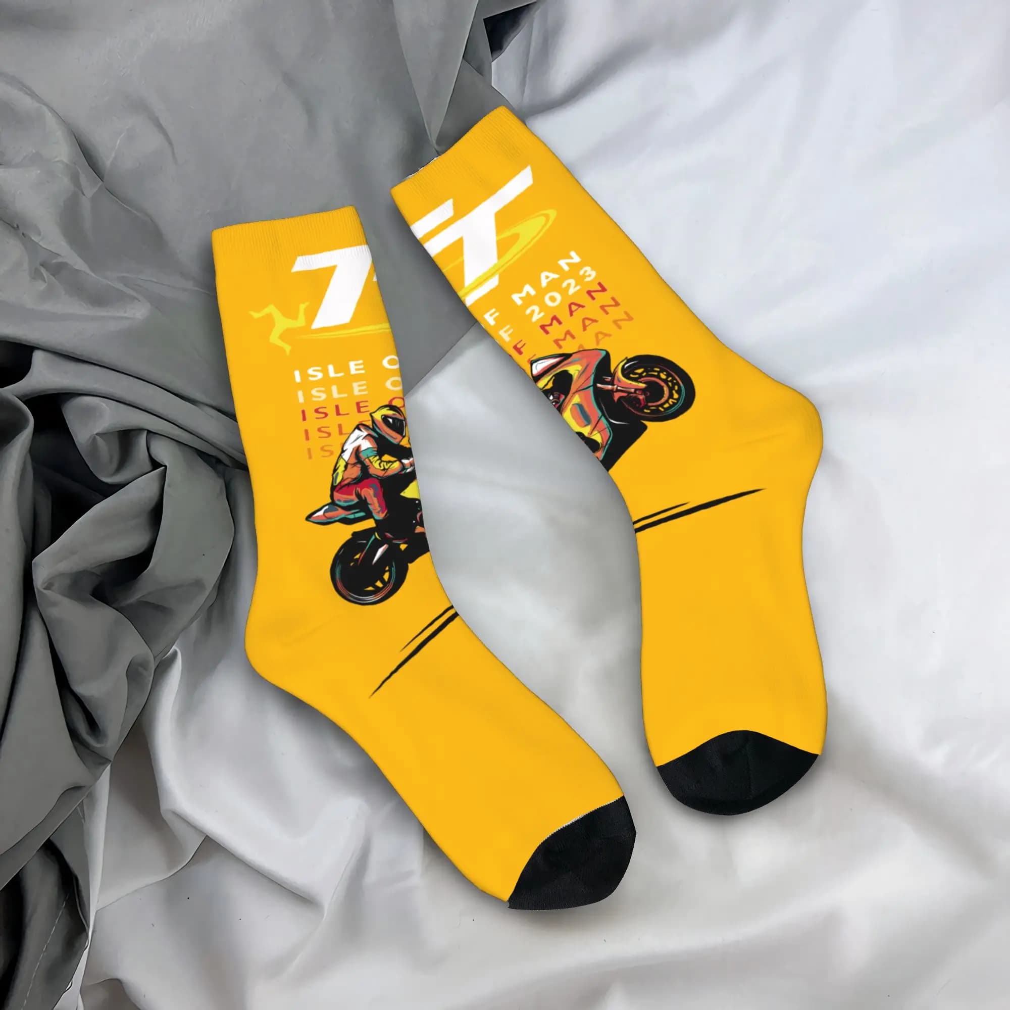 Calzini Sportivi Personalizzati per Gare Isle of Man TT, Calze alla Moda Calde per Uomo e Donna